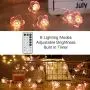 Flower String Lights, Remote Cherry Blossom String Lights ,16.4ft 50 LEDs USB or Battery Operated Fun Room Fairy Lights for All Weather, Wedding, Dorm, Girls Bedroom, Baby Carriage Decoration