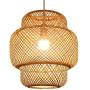 Meiney Modern Bamboo Rattan Lights Fixture Bamboo Wicker Chandelier Basket Light Fixture Ceiling Hanging Lamp Shades Decor Pendant Lights, for Living Room Hotel Dinning Room Home Decor Fixtures