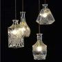 FL-61489CL A Pendant Lamps, Clear Glass Pendant Lights, Rustic Retro Chandeliers, 4-Light Hanging Lamps for Shop, Store, Studio (Clear)
