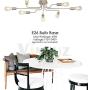 VINLUZ 8 Light Brushed Nickel Sputnik Semi Flush Mount Ceiling Light Modern Metal Art Chandelier Lighting for Living Room Dining Room Kitchen Hallway Cafe Bar