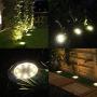 Solar Ground Lights - 8 Led Solar Garden Lights Outdoor Waterproof Sidewalk Disk Lights Solar Powered Landscape Lighting for Lawn Patio Pathway Yard Deck Walkway Flood Lights (12 Packs Warm White)