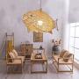 Indoor chandelier lighting Rattan Pendant Lamp, Creative Rattan Fish Lampshade, Hand-Woven Hollow Pendant Light, Nordic Style Chandelier, Natural Bamboo Lamp for Dining Table, Dining Room, Living Room
