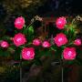 Fuzaws Solar Lights Outdoor Rose Flower, 2 Pack Solar Powered Garden Decorations with 10 Bigger Rose Flower, WaterproofLights for Garden Patio Yard Pathway Decoration (Pink Rose)