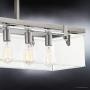 Luxury Modern Farmhouse Chandelier, Large Size: 15.75''H x 36.75''W, with Industrial Chic Style Elements, Brushed Nickel Finish and Clear Shade, UHP2441 from The Bristol Collection by Urban Ambiance