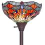 Capulina Hand-Crafted Tiffany Dragonfly Floor Pole Lamp Lights, Tiffany Floor Lamps for Reading, Tiffany Style Lamp, Stained Glass Floor Pole Lamps, Stained Glass Floor Lamp W14''