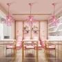 Q&S Mini Crystal Chandelier, Modern Pink Chandelier,Small Hanging Light Fixture for Princess Room,Dressing Room,Bathroom,Clothing Store,Salon,W11.8'',1 Light E26.