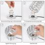HAITRAL Crystal Table Lamp - Elegant Decorative Bedside Night Light Lamp, Chrome Silver Desk Lamp for Bedroom, Living Room, Girls Room or as Ideal Gifts (HT-BD016)