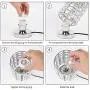 HAITRAL Crystal Table Lamp - Elegant Decorative Bedside Night Light Lamp, Chrome Silver Desk Lamp for Bedroom, Living Room, Girls Room or as Ideal Gifts (HT-BD016)