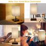 Touch Table Lamp with 2 USB Charging Ports and 2 AC Outlets, 3 Way Dimmable Touch Lamp Bedside Lamp Grey Nightstand Lamps Square Lampshade Bedroom Lamp for Metal Base Perfect for Bedroom Living Room
