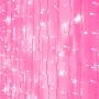 Curtain Lights, Pink 8 Modes LED String Lights for Garden, Girls Room, Party, Window and Wall Decorations