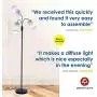 3 Light Adjustable Floor Lamp by Light Accents - Medusa 3 Light Standing Lamp - Multi Head Standing Lamp with 3 Adjustable White Fabric Reading Lamps - Lamps for Living Room (Black) 3 Light Adjustable Floor Lamp by Light Accents - Medusa 3 Light Standing Lamp - Multi Head Standing Lamp with 3 Adjustable White Fabric Reading Lamps - Lamps for Living Room (Black)