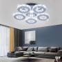 Modern Big Crystal Ceiling Light LED Chandelier Five Ring Pendant Light for Dinning Room Bedroom Kitchen