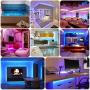 [Sync with Music] 32.8ft RGB LED Strip Lights with Remote 5050 10m Color Changing Lights with 12V Power Supply + Control Box, Ideal Lights for Bedroom, Party Decorations (Pack of 2 5m LED Light Strip)