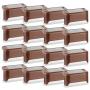 Solar Deck Lights 16 Pcs, Solar Step Lights Outdoor Waterproof Led Solar Fence Lamp for Steps,Fence,Deck,Railing and Stairs (Warm White)