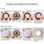 Tap Light, Push Lights, STAR-SPANGLED Touch Lights Battery Included, Stick on Puck Lights Battery Operated Powered DIY for Closet, Cabinet, Dollhouse, Wardrobe, Classroom, Kitchen (Warm White, 4 Pack)