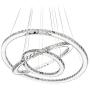 MEEROSEE Crystal Chandeliers Modern LED Ceiling Lights Fixtures Chandelier Lighting Dining Room Pendant Lights Contemporary 3 Rings Adjustable Stainless Steel Cable DIY Design