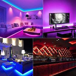 Led Strip Lights Music Sync Bluetooth 65.6 Feet Color Changing Lights Strip for Bedroom with IR Remote and App Control 5050 SMD RGB Led Tape Lights for Room TV Bar Party Christmas Decor 600 Led