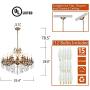 MEEROSEE Crystal Chandeliers Contemporary Chandelier Island Lighting 15 Lights Candle Pendant Ceiling Light Fixture for Dining Room Living Room Kitchen Bedroom Hallway Entry D35.4''