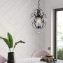 Riomasee Plug in Chandelier Mini Bronze Chandeliers 1 Light Elegant Chandelier Crystal Iron Ceiling Light Fixture for Bedroom,Girls Room,Bathroom