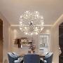 KFDQ Modern Dandelion Chandelier Lighting Crystal Rivet Ceiling Lamp Firework Starburst Hanging Pendant Light Dining Room Living Room Bedroom,Silver,18-Light