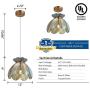 YIFI Deco Pendant Light Brass Vintage Lotus Flower Adjustable Ceiling Pendant Light for Kitchen Island Dining Room Bedroom Living Room, Emerald