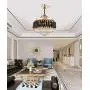 Sky Demons 42” Modern luxury Fandelier Crystal Chandelier Lamp Ceiling Fan light with Invisible Retractable Blades for Living Room Dining Room Kitchen,French Gold