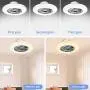DLLT LED Remote Ceiling Fan with Light Kit-40W Modern Dimmable Ceiling Fan Lighting, 7 Invisible Blades Ceiling Fans, 23 Inch Ceiling lighting Fixture Flush mount, 3 Color Changeable, 3 Files, Timing