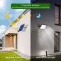 300W LED Solar Flood Light Outdoor LED Solar Street Security Light IP66 Waterproof Auto Dusk to Dawn with Remote 1800LM 6500K Cool White Wall Light for Road Yard Garden Pathway Pool Lawn Flag Pole