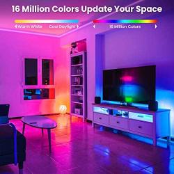 Elfeland LED Strip Lights 32.8FT/10M 300 LEDs IP65 5050 RGB Strip Lights Music Sync Color Changing Rope Lights Flexible Tape Light Kit with APP Controller for Bedroom Home Kitchen