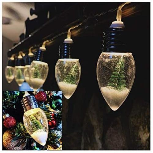 Christmas TreeString Lights, Snow Globe Light, Indoor Outdoor Christmas Lights, Christmas String Lights Fairy String Lights for Home Christmas Tree Wedding Party Bedroom Decoration (2pc twelve lights)