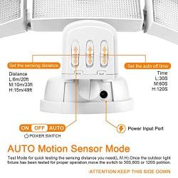 Solar Lights Outdoor, Mopha Super Bright LED Solar Motion Sensor Lights with Wide Angle Illumination; 1800LM 6500K, 3 Adjustable Heads, IP65 Waterproof Outdoor Security Flood Lights