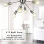 VINLUZ 6-Light Sputnik Chandelier Brushed Nickel Ceiling Light Fixture Modern Chandelier Lighting for Dining Room Living Room Kitchen