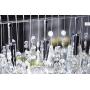 Saint Mossi Modern Crystal Linear Raindrop Chandelier Lighting Flush Mount LED Ceiling Light Fixture Pendant Lamp for Dining Room Bathroom Bedroom Livingroom 8E12 Base H12'' x L 47''
