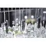 Saint Mossi Modern Crystal Linear Raindrop Chandelier Lighting Flush Mount LED Ceiling Light Fixture Pendant Lamp for Dining Room Bathroom Bedroom Livingroom 8E12 Base H12'' x L 47''