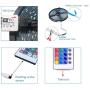 LED Strip Lights Compatible with Alexa and Google Assistant,LED Lights Music Sync, Controlled by Smart APP , 24-Key Remote 5050RGB Tape Led Lights for Bedroom(16.4ft)