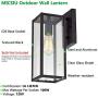 MICSIU Outdoor Wall Light 2 Pack Exterior Lantern Sconce 13.75 Inch Outside Wall Mount Lighting Fixture for Porch, Patio, House in Textured Black Finish with Clear Glass