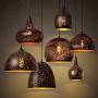 LITFAD Industrial Style Pendant Light 7.87'' Weathered Iron Shade Single Vase Shape Pendant Lamp Mounted Ceiling Lighting fixtures with Adjustable Chain for Kitchen Dining Room Restaurant Bar - B