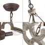 LALUZ Farmhouse Chandelier, Wood Chandelier for Dining Room, Kitchen, Hand-Painted Finish ( W19.5” × L21”)