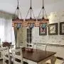 Moroccan Boho Pendant Light,Turkish Multi-Color Crystal Hanging Chandelier Lantern Lampshade DIY Mosaic Tiffany Ceiling Lamp,for Living Room Bedroom Dining Room Kitchen