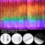 Anpro LED Curtain Light, Color Changing Rainbow Curtain Lights, Backdrop Window String Lights with USB Remote Control, for Valentines Day, Bedroom, Weddings, Party, Christmas Decor, Birthday