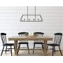 Kira Home Linden 32'' 4-Light Modern Farmhouse Kitchen Island Light, Black + White Ash Wood Style Finish