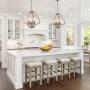 Farmhouse Chandelier, New Modern Orb Kitchen Chandelier, 5-Light Wooden Chandeliers for Dining Rooms, Foyer, Entryway