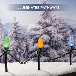 Christmas Light Yard Stakes [Set of 50] Outdoor Light Stakes - 8.5'' Tall - Universal Christmas Pathway Lights On Yards, Driveways - Christmas Yard Stakes - Driveway Christmas Light Stakes - USA Made