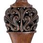 Exeter Traditional Table Lamps Set of 2 Bronze Wood Carved Leaf Creme Rectangular Bell Shade for Living Room Family Bedroom - Regency Hill