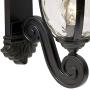 Bellagio Outdoor Wall Light Fixture Texturized Black Dual Scroll Arm 24'' Clear Hammered Glass for Exterior House Porch - John Timberland