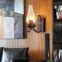 LITFAD Industrial Retro Wall Light Fixtures Dining Room Hallway Kerosene Wall Lamp Metal and Glass Single Light Vintage Style LED Wall Sconce Lighting Bedside Lamp