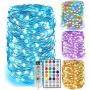 Solhice 66ft Color Changing LED Fairy Lights USB Powered, Bedroom 200 LEDs RGB String Lights with Remote Control, Chasing Lights Waterproof for Party Valentines Day Wedding Decoration