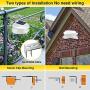 Solar Gutter Lights,Outdoor 9 LED Fence Light Waterproof Security Lamps for Eaves Garden Landscape Pathway (Cool White, 6 Pack)