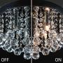 PUSU Crystal Light Fixture Flush Mount Chandelier Ceiling Light 4G9 Elegant Design Diameter 11.8'' Light Fixture Ceiling Chandelier Chrome Base Special for Bedroom Living Room Hallway Dining Room