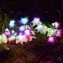 Wohome Outdoor Solar Garden Stake Lights,4 Pack Solar Powered Lights with 16 Lily Flower, Multi-Color Changing LED Solar Landscape Lighting Light for Garden, Patio